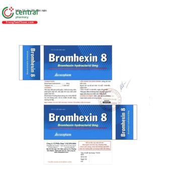 Thuốc Bromhexin 8mg Vacopharm - Điều trị rối loạn tiết dịch phế quản