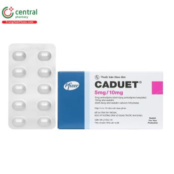 Thuốc Caduet 5mg/10mg trị tăng huyết áp, phòng ngừa bệnh tim mạch