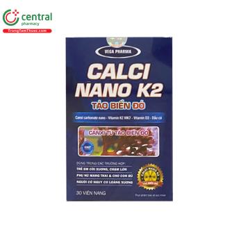 Calci Nano K2 Tảo biển đỏ (Lọ 30 viên)