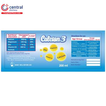 [CHÍNH HÃNG] Calcion 3 - Trợ thủ giúp trẻ phát triển chiều cao