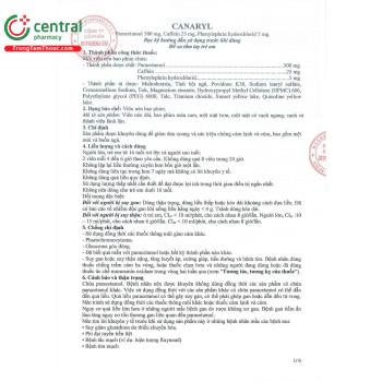 Thuốc Canaryl 500mg – Giảm đau xoang, cảm cúm, hạ sốt
