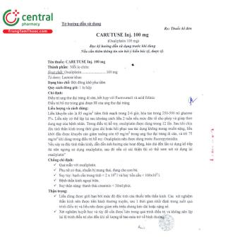 Thuốc Carutuse Inj 100mg - Điều trị bệnh ung thư đại tràng di căn