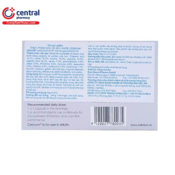 [CHÍNH HÃNG] Thuốc Cebrium: Hỗ trợ tăng cường hoạt động não bộ