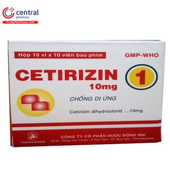 Cetirizin 10mg (Dược Đồng Nai)