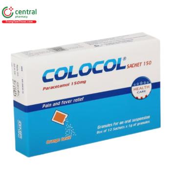 Thuốc Colocol sachet 150 tác dụng hạ sốt, giảm đau trên đối tượng trẻ em
