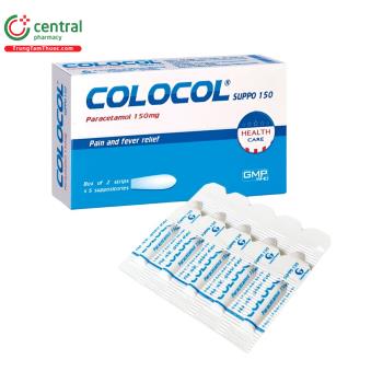 Thuốc Colocol suppo 150mg điều trị sốt và giảm đau từ nhẹ đến vừa