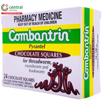 Thuốc Combantrin Chocolate Squares tẩy giun cho trẻ em và người lớn