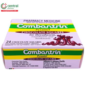 Thuốc Combantrin Chocolate Squares tẩy giun cho trẻ em và người lớn