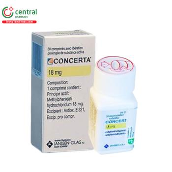 Thuốc Concerta 18mg điều trị rối loạn tăng động, giảm chú ý