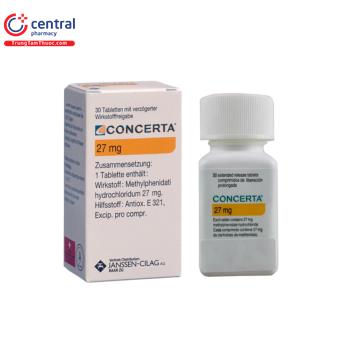 Thuốc Concerta 27mg điều trị rối loạn tăng động giảm sự chú ý (ADHD).