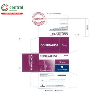 Thuốc Contrahist 5mg điều trị về viêm mũi dị ứng theo mùa và quanh năm