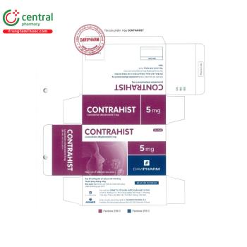 Thuốc Contrahist 5mg điều trị về viêm mũi dị ứng theo mùa và quanh năm