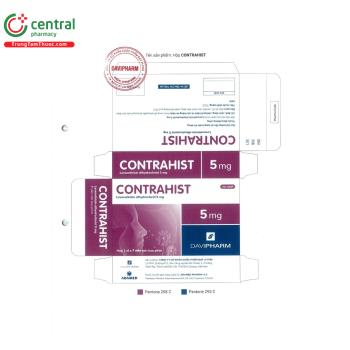 Thuốc Contrahist 5mg điều trị về viêm mũi dị ứng theo mùa và quanh năm