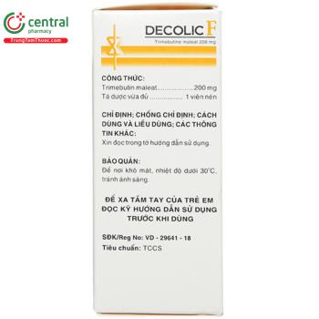 Thuốc Decolic F 200mg - Điều trị đau nguyên nhân do rối loạn tiêu hóa