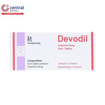 Thuốc Devodil (Sulpiride 50mg): Tác dụng, cách dùng và giá bán