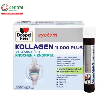 Doppelherz Kollagen 11.000 Plus Vitamin C + D Knochen + Knorpel