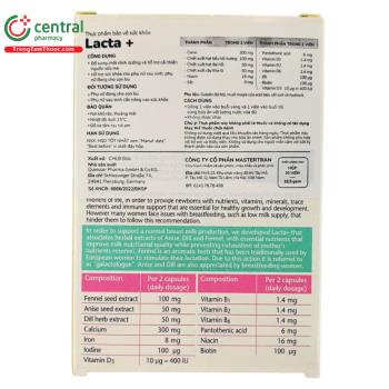 Thuốc Doppelherz Lacta+ Bổ sung dinh dưỡng nâng cao chất lượng sữa mẹ