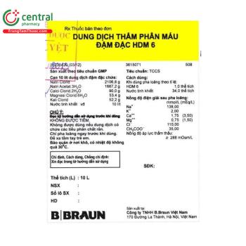 Dung dịch thẩm phân máu đậm đặc HDM 6 