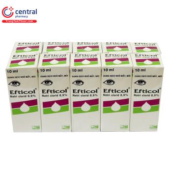Thuốc nhỏ mắt, mũi Efticol 0.9% - Dung dịch rửa mắt đẳng trương