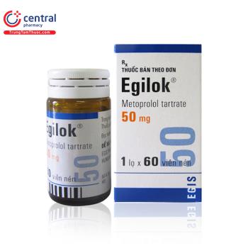 HỘP THUỐC EGILOK 25MG DẠNG VỈ HOẶC CHAI 60 VIÊN NÉN DÀNH CHO NGƯỜI LỚN ĐIỀU TRỊ TIM MẠCH