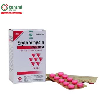 Erythromycin 250mg Vidipha (Viên bao phim)