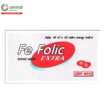 Fe-Folic Extra (Hộp 10 vỉ x 10 viên) NIC Pharma