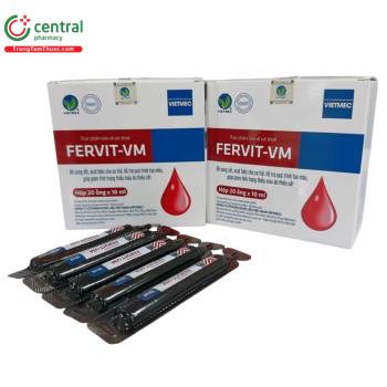 Thuốc Fervit-VM bổ sung sắt, acid folic, ngừa thiếu máu do thiếu sắt