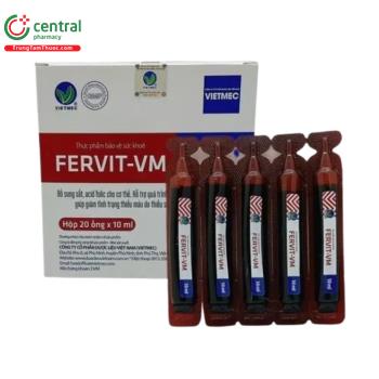 Thuốc Fervit-VM bổ sung sắt, acid folic, ngừa thiếu máu do thiếu sắt