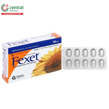 Thuốc Fexet 60mg - Điều trị viêm mũi dị ứng theo mùa, nổi mày đay