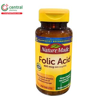 Folic Acid 400mcg Nature Made (250 viên)