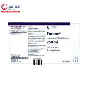 [CHÍNH HÃNG] Thuốc Forane 250ml AbbVie - thuốc gây mê hô hấp, khởi mê