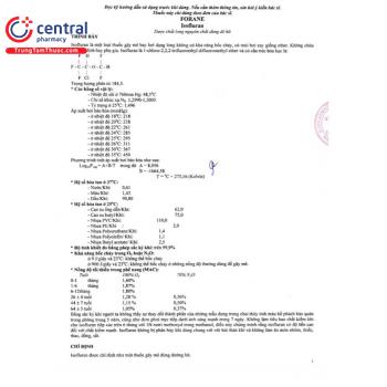 [CHÍNH HÃNG] Thuốc Forane 250ml AbbVie - thuốc gây mê hô hấp, khởi mê