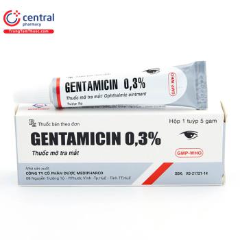 Gentamicin 0.3% Medipharco (thuốc mỡ tra mắt)
