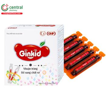 Ginkid Nhuận Tràng Bổ Sung Chất Xơ (Hộp 3 vỉ x 5 ống)