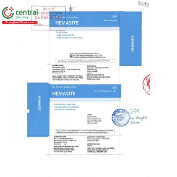 Thuốc Hemasite 21.12mg/4ml gây tê phong bế và gây tê ngoài màng cứng