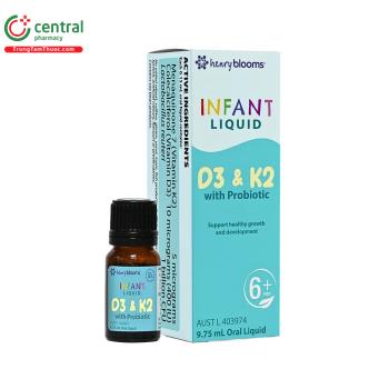 Henry Blooms Infant Liquid D3 & K2 with Probiotic