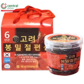 Hồng sâm lát tẩm mật ong Sliced Korea Red Ginseng (Hộp 1 hũ 200gram)