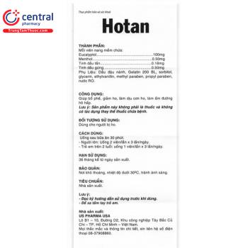 Thuốc Hotan (Hộp 100 viên) - Viên uống giảm ho, bổ phế của US Pharma USA