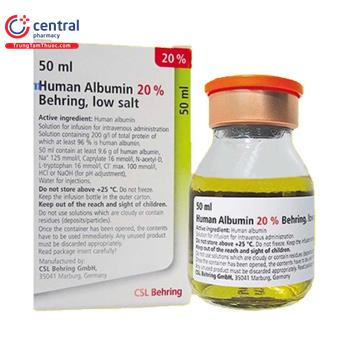 Human Albumin 20% Behring, Low Salt 50ml
