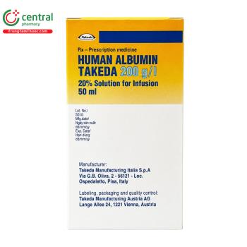 Human Albumin Baxter 200 g/l 20% 50ml