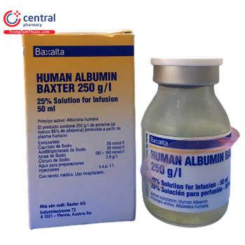 Human Albumin Baxter 250g/l 50ml
