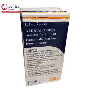 Thuốc Kedrialb 200 g/l - Dung dịch tiêm truyền Albumin