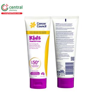 Kem chống nắng Cancer Council Kids sunscreen SPF50+