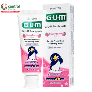 Kem đánh răng Sunstar GUM cho bé 2-6 tuổi hương dâu