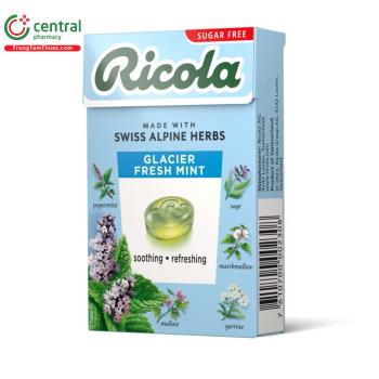 Kẹo ngậm ho thảo mộc không đường Ricola Glacier Fresh Mint 