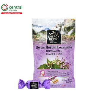 Kẹo ngậm thảo dược Swiss Herbal Lozenges Natural Sage 20 Alpine Herbs