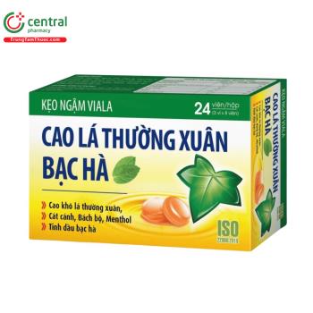 Kẹo ngậm Viala Cao Lá Thường Xuân Bạc Hà
