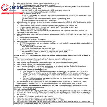 Thuốc Keytruda 100mg/4ml điều trị các loại ung thư khác nhau