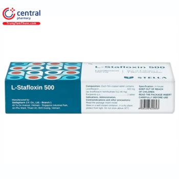 Thuốc kháng sinh L-Stafloxin 500 Stella: tác dụng, liều dùng