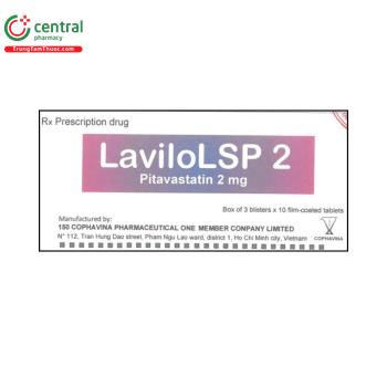 Thuốc LaviloLSP 2 điều trị tăng cholesterol máu, rối loạn lipid máu